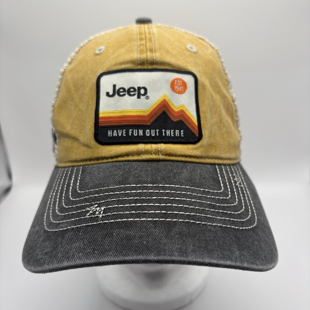 Jeep Two-Tone Yellow and Gray Patch Cap
